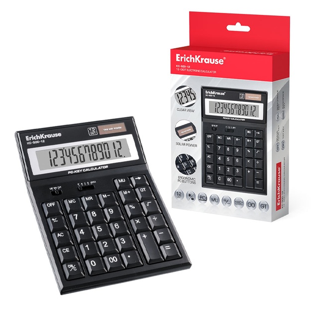 Калькулятор настольный 12-разрядов ErichKrause PC-key KC-500-12 (40500)
