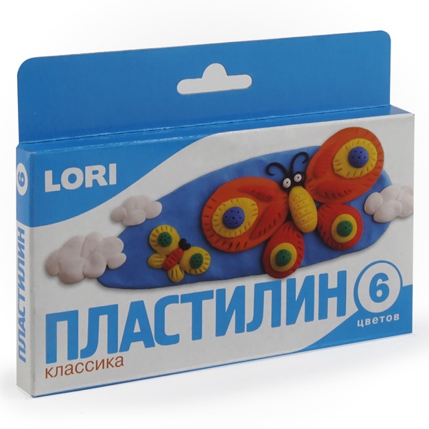 Пластилин классический Lori Пл-001 6цветов