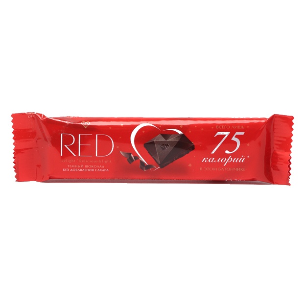 Kaloriya miqdori kamaytirilgan qora shokolad Red delight 26 g