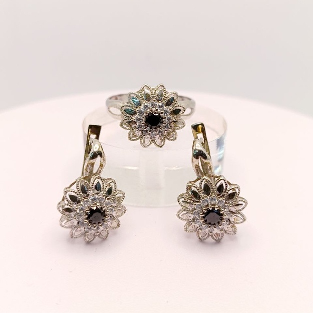 Rodiy bilan qoplangan 925 sterling kumushdan yasalgan chiroyli to‘plam ART 1007