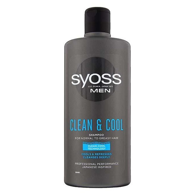 Шампунь Syoss Men Clean Cool с Ментолом для нормальных и жирных волос 440 мл