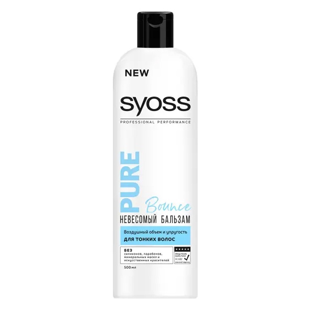 Бальзам для тонких волос Syoss Pure Bounce 500 мл