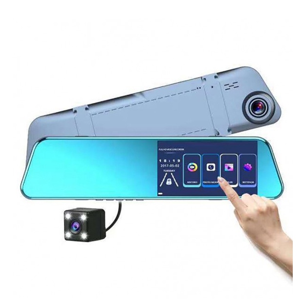 Orqa ko‘rinish kamerasi bilan sensor displeyli videoregistrator-oyna HD 5.18 (2 kamera)